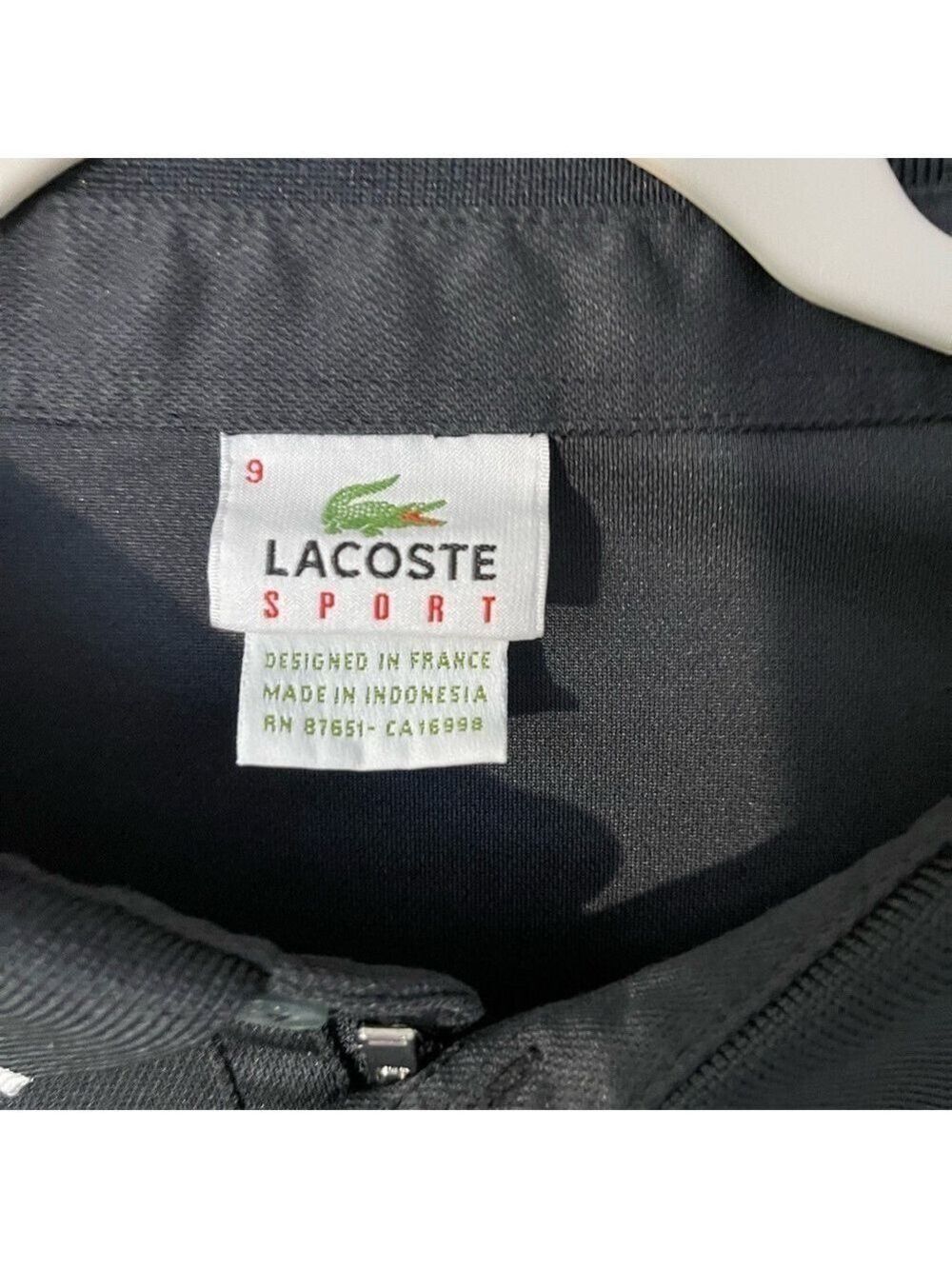 Vintage Lacoste Sport Mens Polo Andy Roddick Shirt Black with White Trim 3XL 9 - Picture 4 of 8